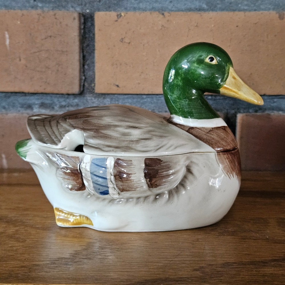 Otagiri 1981 Lidded Duck Sugar Bowl no Spoon Japan